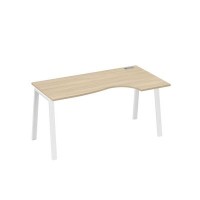 А4 Б3 046 ДК (Дуб скандинавский/Белый) Стол эргономичный правый "Классика" на металлокаркасе TRE