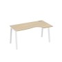 А4 Б3 046 ДК (Дуб скандинавский/Белый) Стол эргономичный правый "Классика" на металлокаркасе TRE