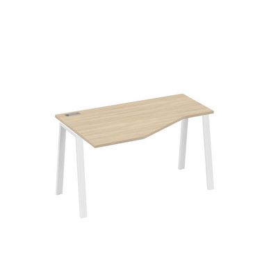 А4 Б3 053 ДК (Дуб скандинавский/Белый) Стол эргономичный левый "Техно" на металлокаркасе TRE