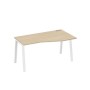 А4 Б3 066 ДК (Дуб скандинавский/Белый) Стол эргономичный правый "Техно" на металлокаркасе TRE