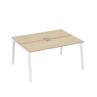 А4 Б3 172 ДК (Дуб скандинавский/Белый) Рабочая станция на каркасе TRE столы 2х160