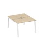 А4 Б3 173 ДК (Дуб скандинавский/Белый) Рабочая станция на каркасе TRE столы 2х120