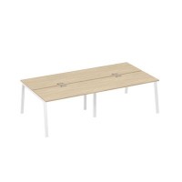 А4 Б3 174-2 ДК (Дуб скандинавский/Белый) Рабочая станция на металлокаркасе TRE 4х140