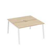 А4 Б3 174 ДК (Дуб скандинавский/Белый) Рабочая станция на каркасе TRE столы 2х140