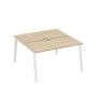 А4 Б3 174 ДК (Дуб скандинавский/Белый) Рабочая станция на каркасе TRE столы 2х140