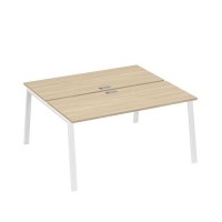 А4 Б3 175 ДК (Дуб скандинавский/Белый) Рабочая станция на каркасе TRE столы 2х160
