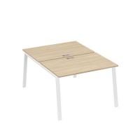 А4 Б3 176 ДК (Дуб скандинавский/Белый) Рабочая станция на каркасе TRE столы 2х120