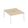 А4 Б3 177 ДК (Дуб скандинавский/Белый) Рабочая станция на каркасе TRE столы 2х140