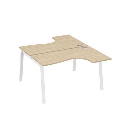А4 Б3 181 ДК (Дуб скандинавский/Белый) Рабочая станция опоры TRE столы 2х140 Классика