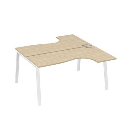 А4 Б3 182 ДК (Дуб скандинавский/Белый) Рабочая станция опоры TRE столы 2х160 Классика