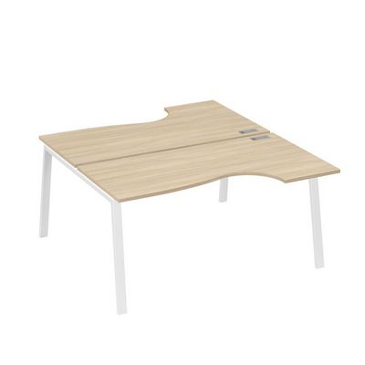 А4 Б3 185 ДК (Дуб скандинавский/Белый) Рабочая станция опоры TRE столы 2х160 Классика