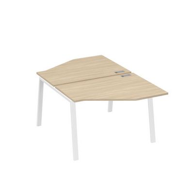 А4 Б3 186 ДК (Дуб скандинавский/Белый) Рабочая станция опоры TRE со столами Техно 2х120
