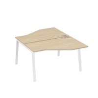 А4 Б3 187 ДК (Дуб скандинавский/Белый) Рабочая станция опоры TRE со столами Техно 2х140