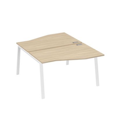 А4 Б3 190 ДК (Дуб скандинавский/Белый) Рабочая станция каркас TRE столы 2х140 Техно