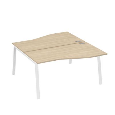 А4 Б3 191 ДК (Дуб скандинавский/Белый) Рабочая станция каркас TRE столы 2х160 Техно