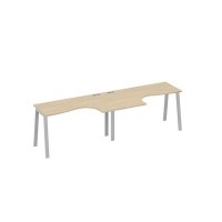 А4 С3 033-2 ДК (Дуб скандинавский/Серый) Рабочая станция TRE 2х140 столы Классика эргономичные