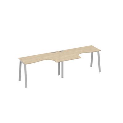 А4 С3 033-2 ДК (Дуб скандинавский/Серый) Рабочая станция TRE 2х140 столы Классика эргономичные