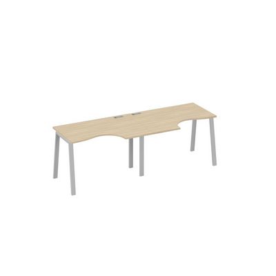 А4 С3 041-2 ДК (Дуб скандинавский/Серый) Рабочая станция TRE 2х120 столы Классика эргономичные