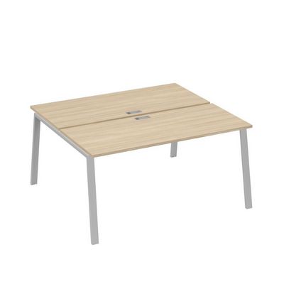 А4 С3 175 ДК (Дуб скандинавский/Серый) Рабочая станция на каркасе TRE столы 2х160