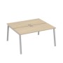 А4 С3 175 ДК (Дуб скандинавский/Серый) Рабочая станция на каркасе TRE столы 2х160