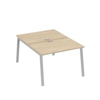 А4 С3 176 ДК (Дуб скандинавский/Серый) Рабочая станция на каркасе TRE столы 2х120