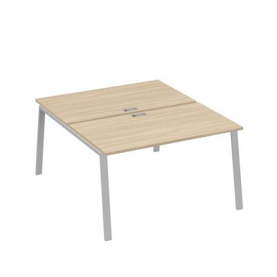 А4 С3 177 ДК (Дуб скандинавский/Серый) Рабочая станция на каркасе TRE столы 2х140