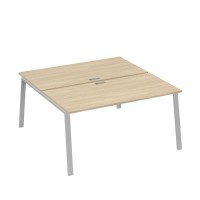 А4 С3 178 ДК (Дуб скандинавский/Серый) Рабочая станция на каркасе TRE столы 2х160