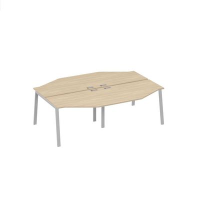 А4 С3 186-2 ДК (Дуб скандинавский/Серый) Рабочая станция каркас TRE столы 4х120 Техно