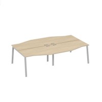 А4 С3 190-2 ДК (Дуб скандинавский/Серый) Рабочая станция 4х140 столы Техно каркас TRE