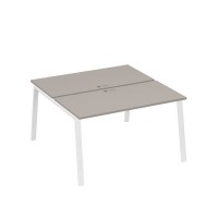 А4 Б3 174 МП (Мокко премиум/Белый) Рабочая станция на каркасе TRE столы 2х140