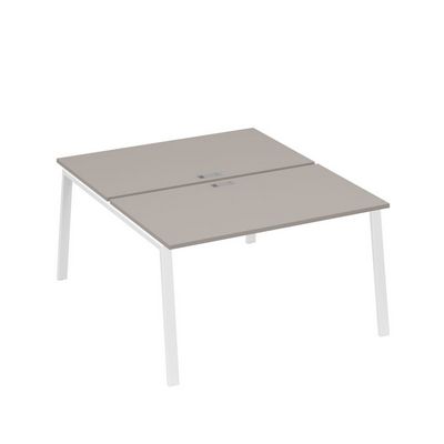 А4 Б3 177 МП (Мокко премиум/Белый) Рабочая станция на каркасе TRE столы 2х140