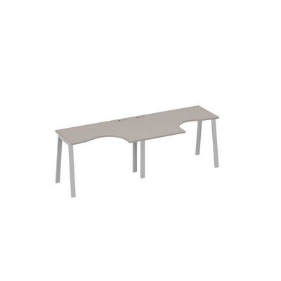 А4 С3 031-2 МП (Мокко премиум/Серый) Рабочая станция TRE 2х120 столы Классика эргономичные