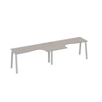 А4 С3 035-2 МП (Мокко премиум/Серый) Рабочая станция TRE 2х160 столы Классика эргономичные
