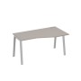 А4 С3 066 МП (Мокко премиум/Серый) Стол эргономичный правый "Техно" на металлокаркасе TRE