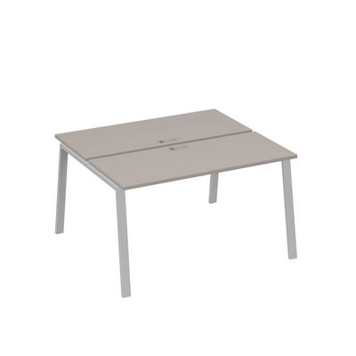 А4 С3 171 МП (Мокко премиум/Серый) Рабочая станция на каркасе TRE столы 2х140