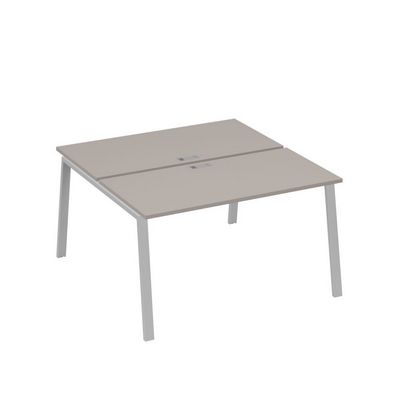 А4 С3 174 МП (Мокко премиум/Серый) Рабочая станция на каркасе TRE столы 2х140