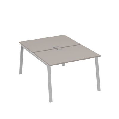 А4 С3 176 МП (Мокко премиум/Серый) Рабочая станция на каркасе TRE столы 2х120