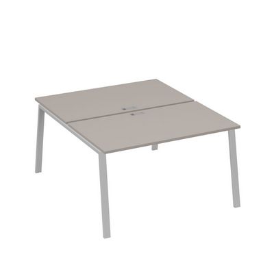 А4 С3 177 МП (Мокко премиум/Серый) Рабочая станция на каркасе TRE столы 2х140