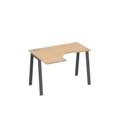 А4 А3 031 НД (Натуральный дуб/Антрацит) Стол эргономичный левый "Классика" на металлокаркасе TRE