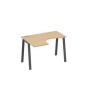 А4 А3 031 НД (Натуральный дуб/Антрацит) Стол эргономичный левый "Классика" на металлокаркасе TRE