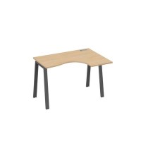 А4 А3 032 НД (Натуральный дуб/Антрацит) Стол эргономичный правый "Классика" на металлокаркасе TRE