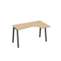 А4 А3 034 НД (Натуральный дуб/Антрацит) Стол эргономичный правый "Классика" на металлокаркасе TRE