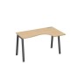 А4 А3 034 НД (Натуральный дуб/Антрацит) Стол эргономичный правый "Классика" на металлокаркасе TRE