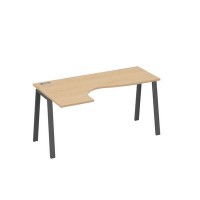 А4 А3 035 НД (Натуральный дуб/Антрацит) Стол эргономичный левый "Классика" на металлокаркасе TRE
