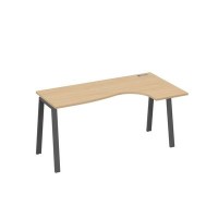 А4 А3 036 НД (Натуральный дуб/Антрацит) Стол эргономичный правый "Классика" на металлокаркасе TRE