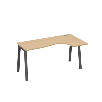 А4 А3 036 НД (Натуральный дуб/Антрацит) Стол эргономичный правый "Классика" на металлокаркасе TRE