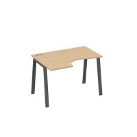 А4 А3 041 НД (Натуральный дуб/Антрацит) Стол эргономичный левый "Классика" на металлокаркасе TRE