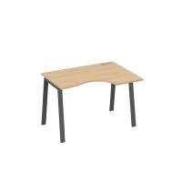 А4 А3 042 НД (Натуральный дуб/Антрацит) Стол эргономичный правый "Классика" на металлокаркасе TRE