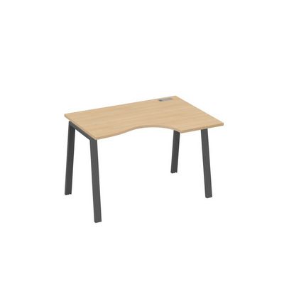 А4 А3 042 НД (Натуральный дуб/Антрацит) Стол эргономичный правый "Классика" на металлокаркасе TRE