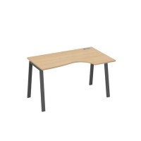 А4 А3 044 НД (Натуральный дуб/Антрацит) Стол эргономичный правый "Классика" на металлокаркасе TRE